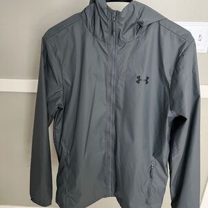 Under Armour Men's Windbreaker Rain Jacket with Hood Gray Small